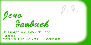 jeno hambuch business card